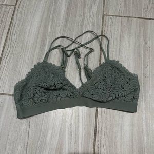 Aerie Bralette - Green Lace - Size Medium